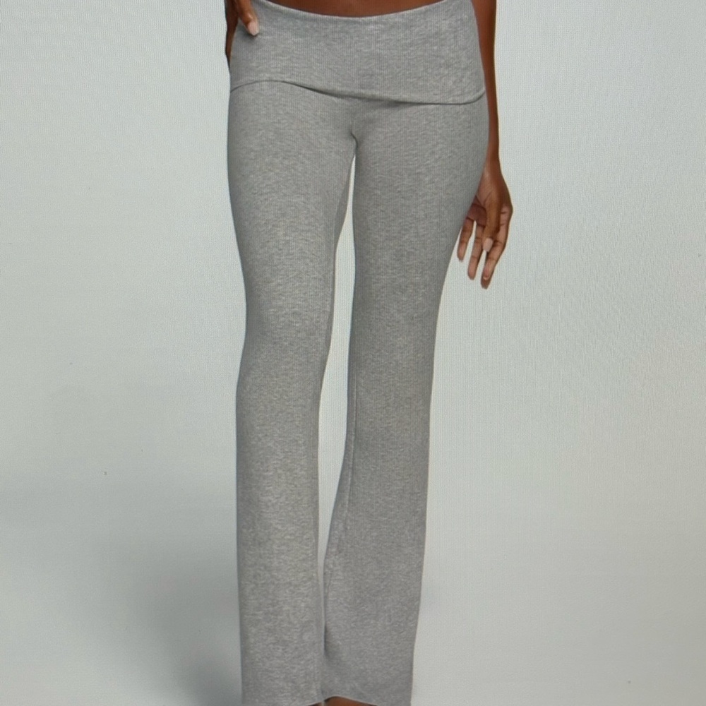 SKIMS Cotton Jersey Foldover Pant in Light Heather Grey